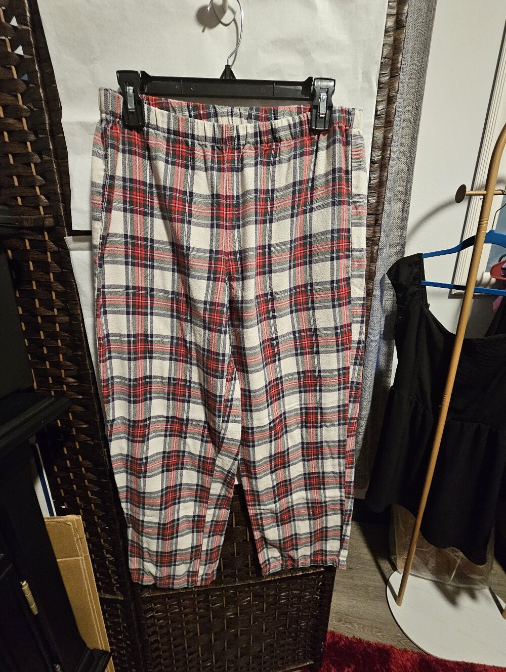 Lauren Ralph Lauren Plaid Pajamas Set Size Large Flannel Red White Black Tartan - Picture 6 of 12